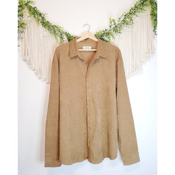 common market Tops - Common Market Brown Cord Button Up Top